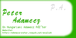 peter adamecz business card